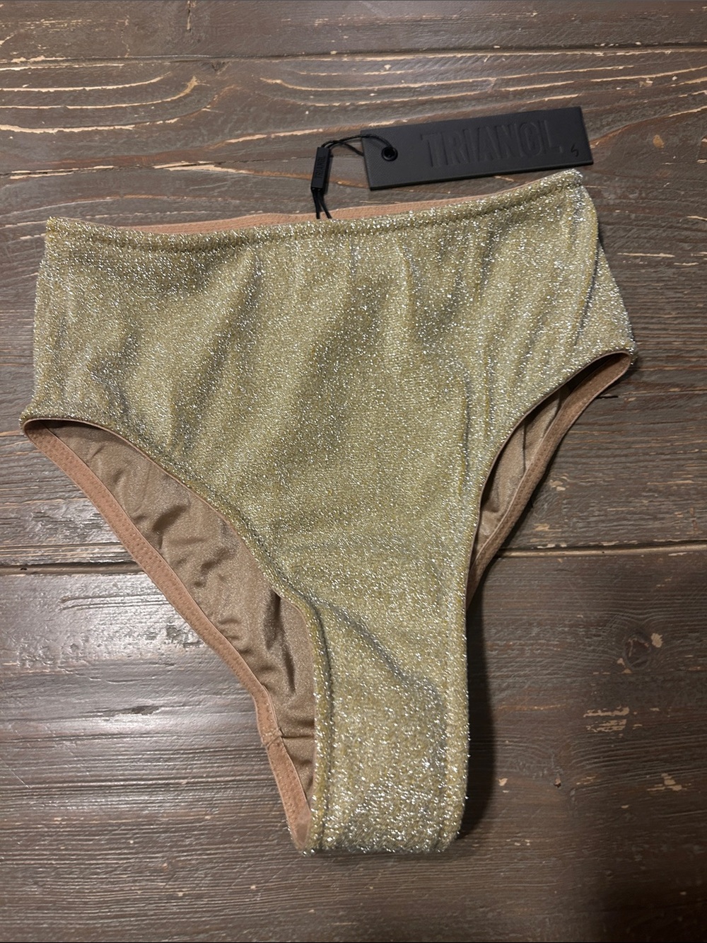 Triangl Swimwear Gold Shimmer Bikini Bottom